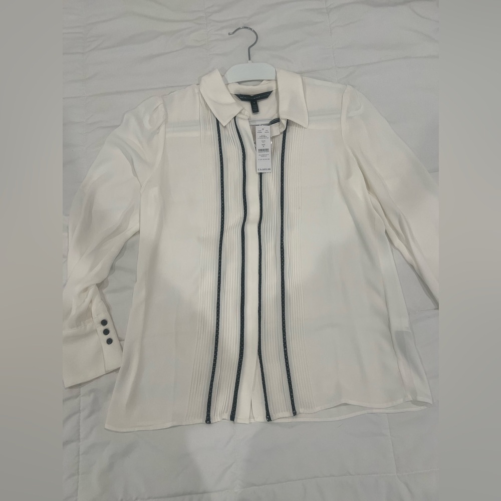 White House Black Market Tuxedo Dress Shirt